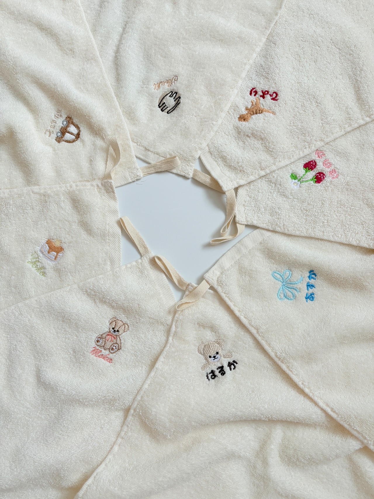 オーガニックコットン刺繍名入れハンドタオル